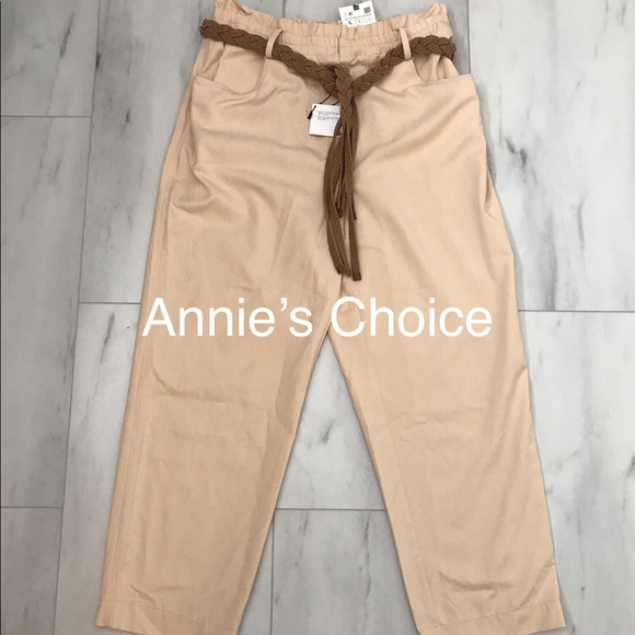 ZARA Pants with Braided Belt(Sand, US L) - Picture 7 of 8